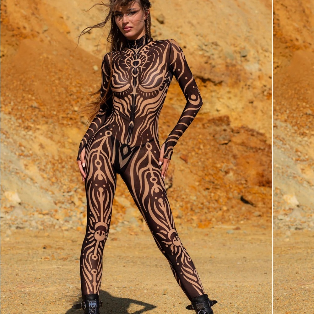 Bandikka Mesh Festival Costume with Tribal Design size S